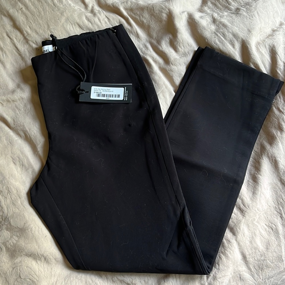 R|Label Reset black side zip skinny pant